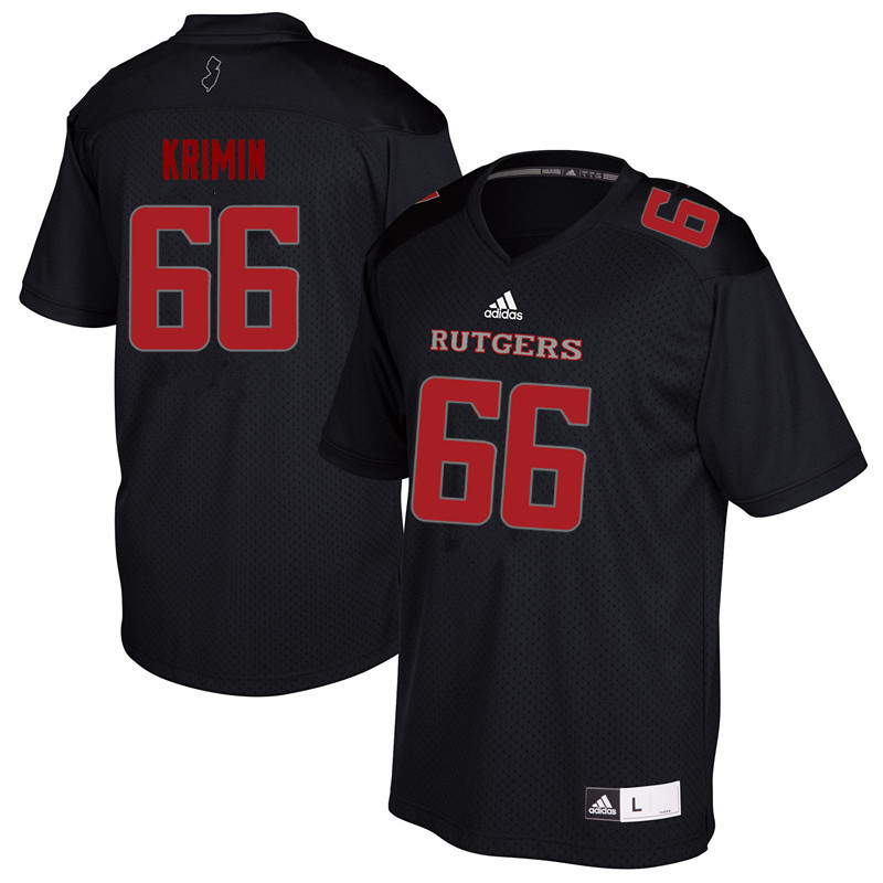 Men #66 Nick Krimin Rutgers Scarlet Knights College Football Jerseys Sale-Black